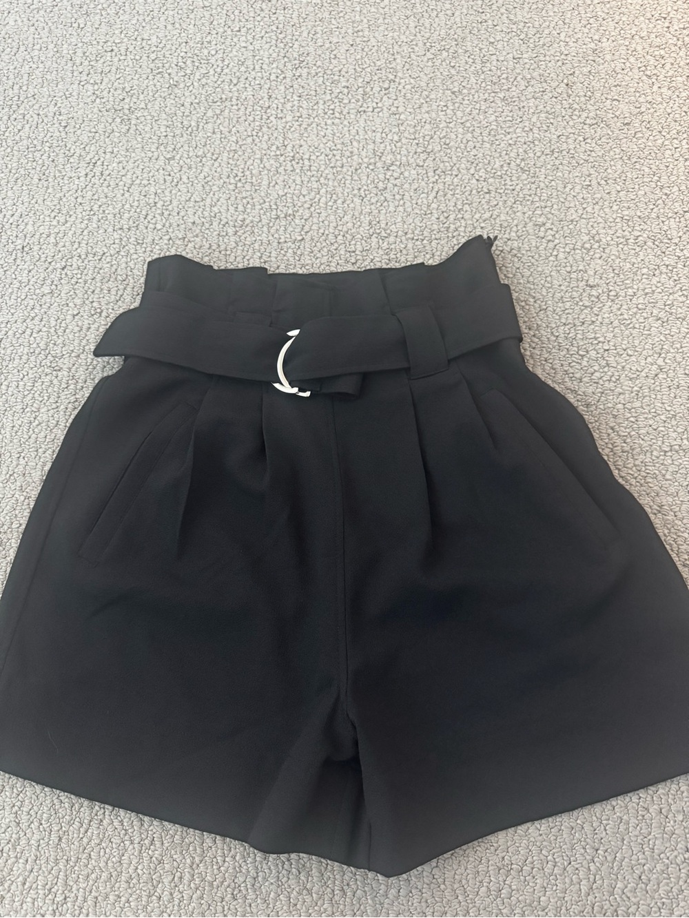 Ganni Black High Waist Women Shorts